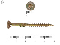 Саморезы Конструкционные, потай Torx, желтый цинк   4.5х 50 мм (200 шт) 