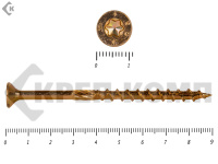 Саморезы Конструкционные, потай Torx, желтый цинк   6.0х 90 мм (10 шт) 