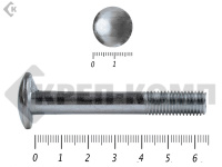 Болт мебельный, цинк DIN607 с усом 8х 65 пр.5,8 Фасовка МОСКРЕП (80шт)